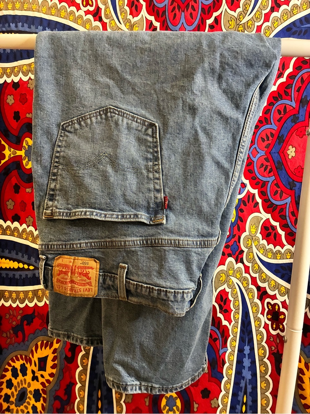 Levi's 550 Relaxed Fit Jeans Men's 46x29 Light Wash Denim 2019